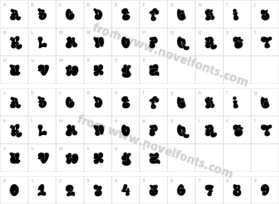 thick or meltedCharacter Map