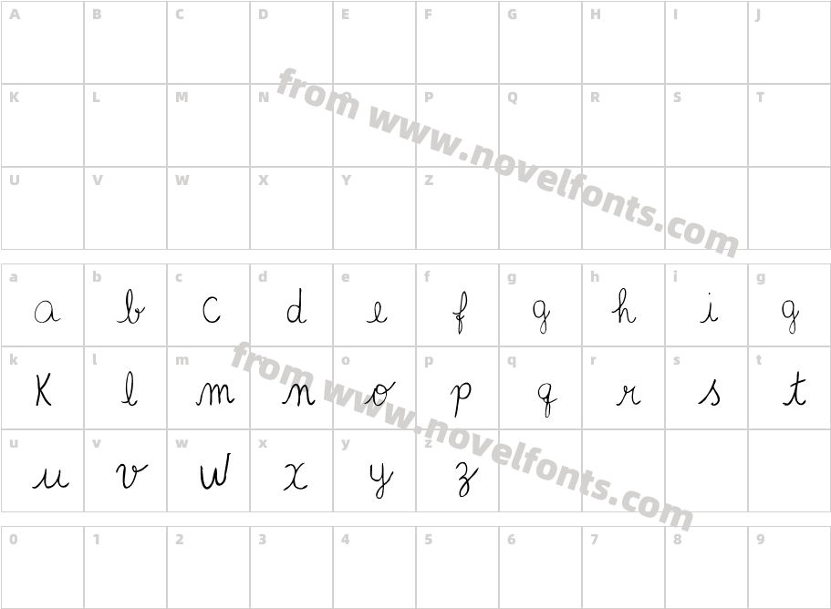 vani handwrittenCharacter Map