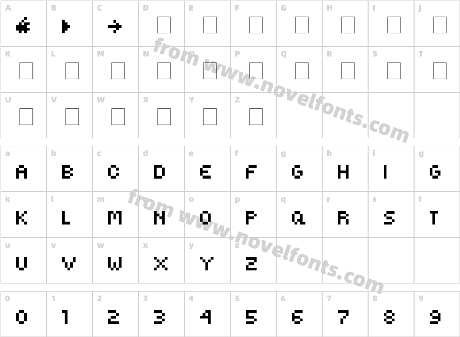 Kovensky small mediumCharacter Map