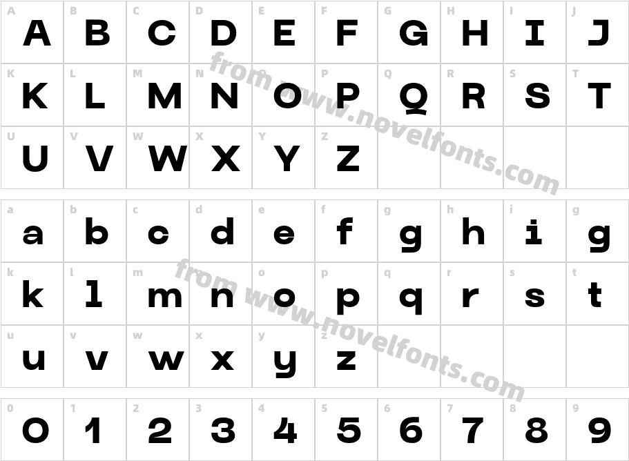  Monoglyphic BoldCharacter Map