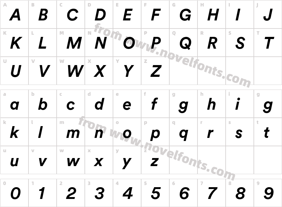 3M CircularTT Bold ItalicCharacter Map
