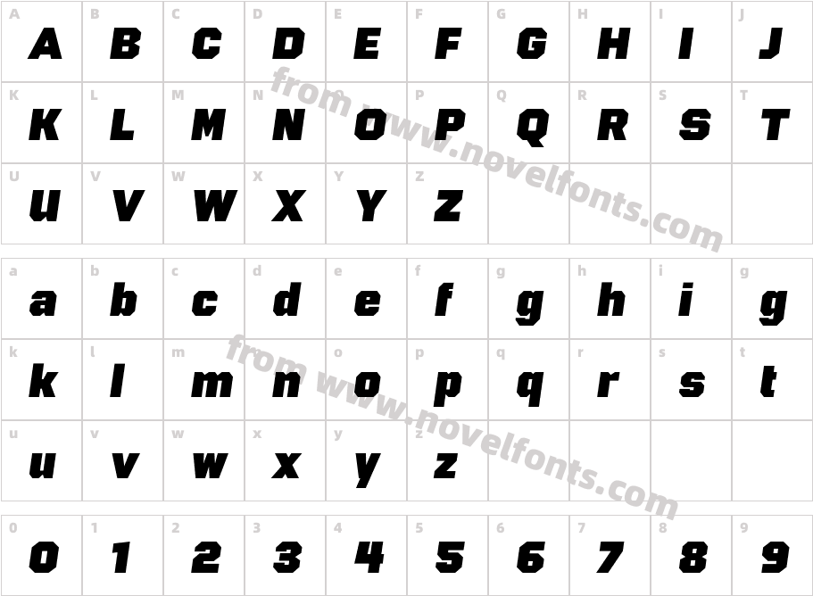 946 Latin Regular5RCharacter Map