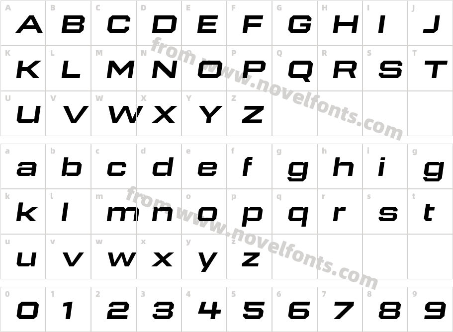 946 Latin Wide4RCharacter Map