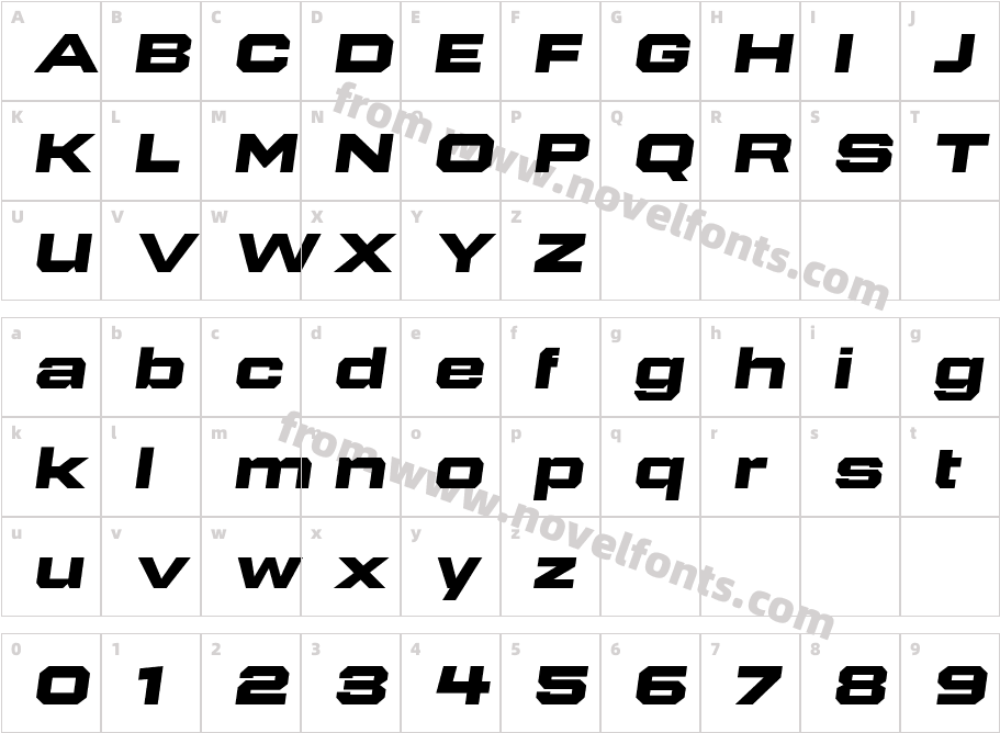 946 Latin Wide5RCharacter Map