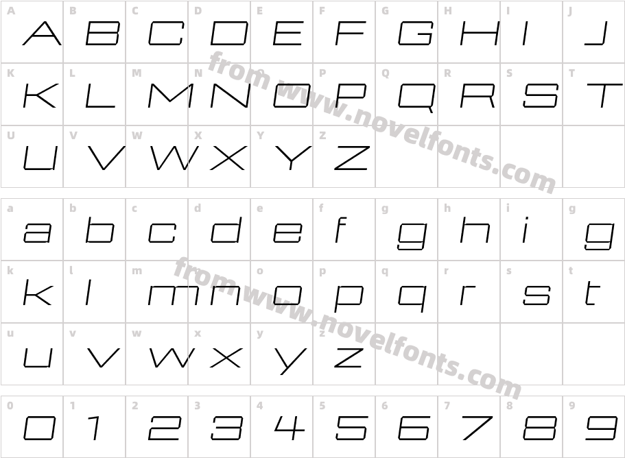 946 Latin X Wide1RCharacter Map