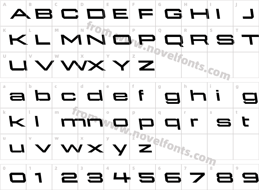 946 Latin X Wide4LCharacter Map