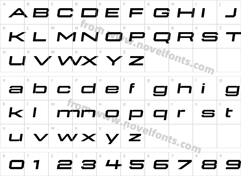 946 Latin X Wide4RCharacter Map