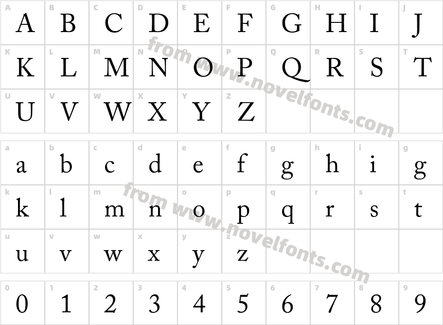 A Caslon Pro RegularCharacter Map