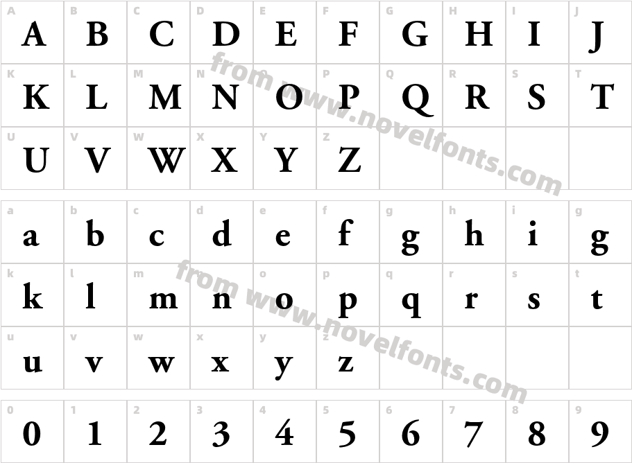 A Garamond BoldCharacter Map
