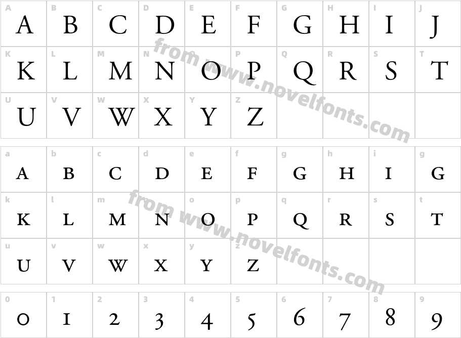 A Garamond RegularSCCharacter Map