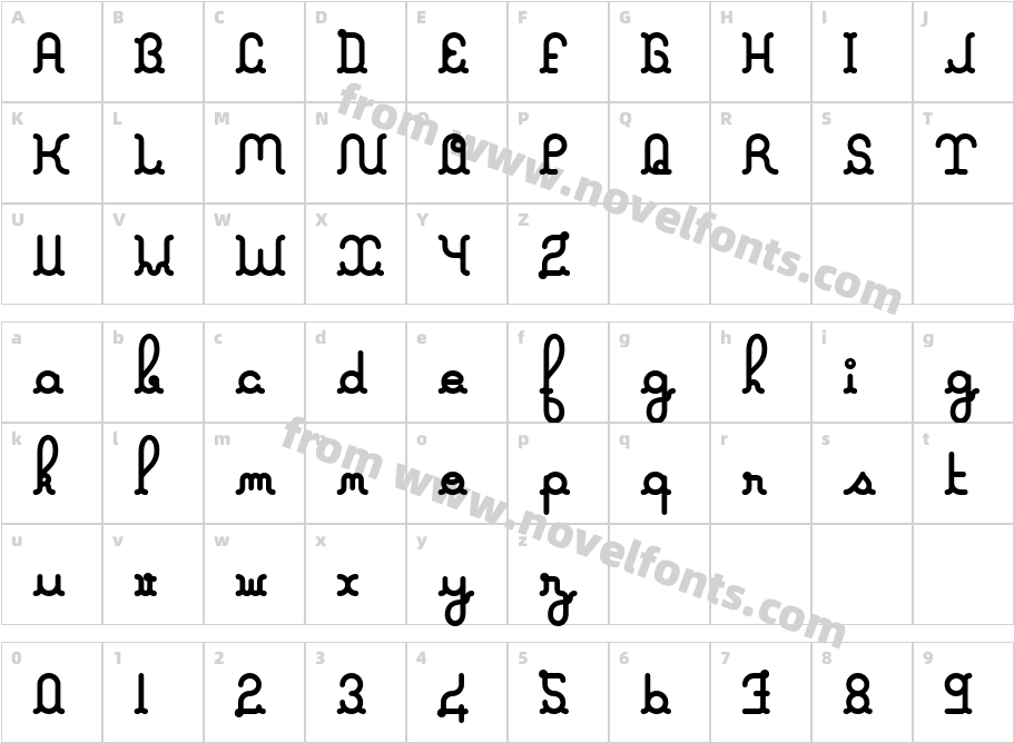 A La Nage BoldCharacter Map