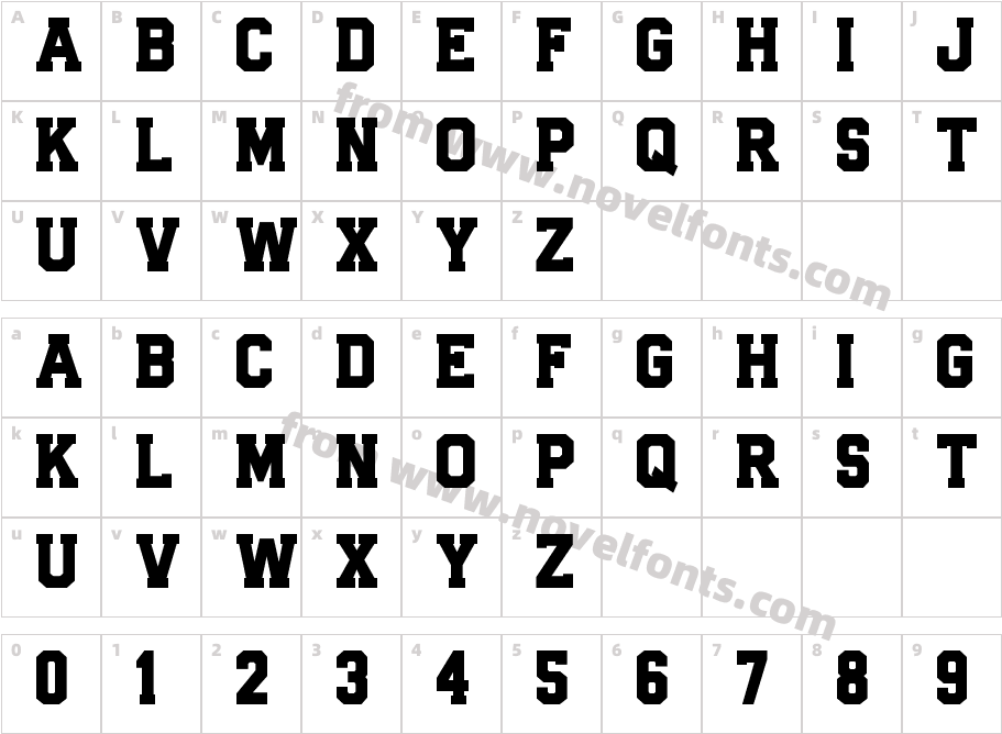 AB SPORTS VARSITYCharacter Map