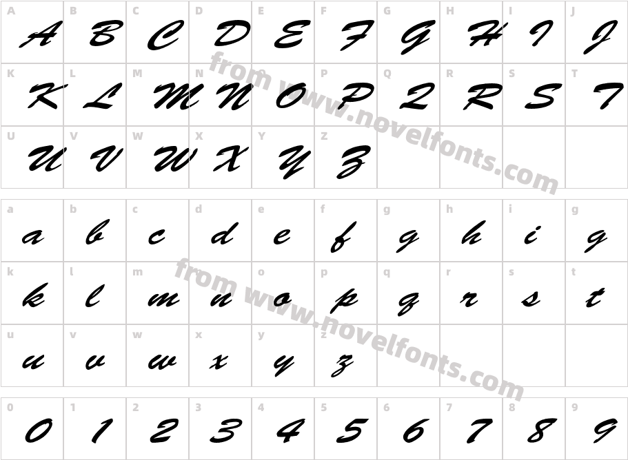 AG Banff Ext Bold ItalicCharacter Map