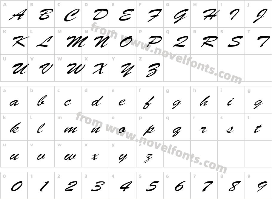 AG Banff Ext Normal ItalicCharacter Map