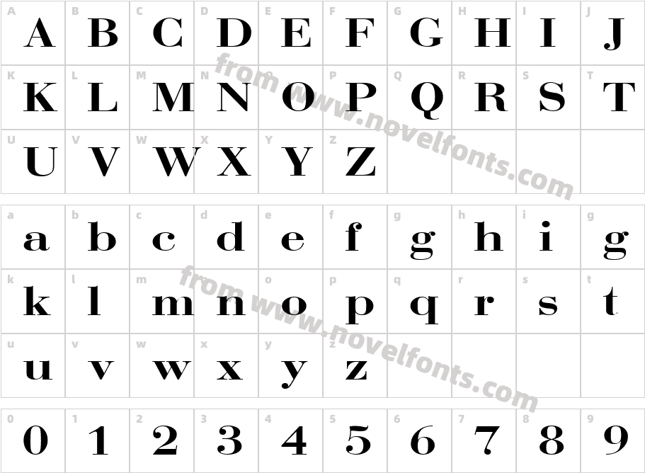 AG BonatI_BN_E BoldCharacter Map