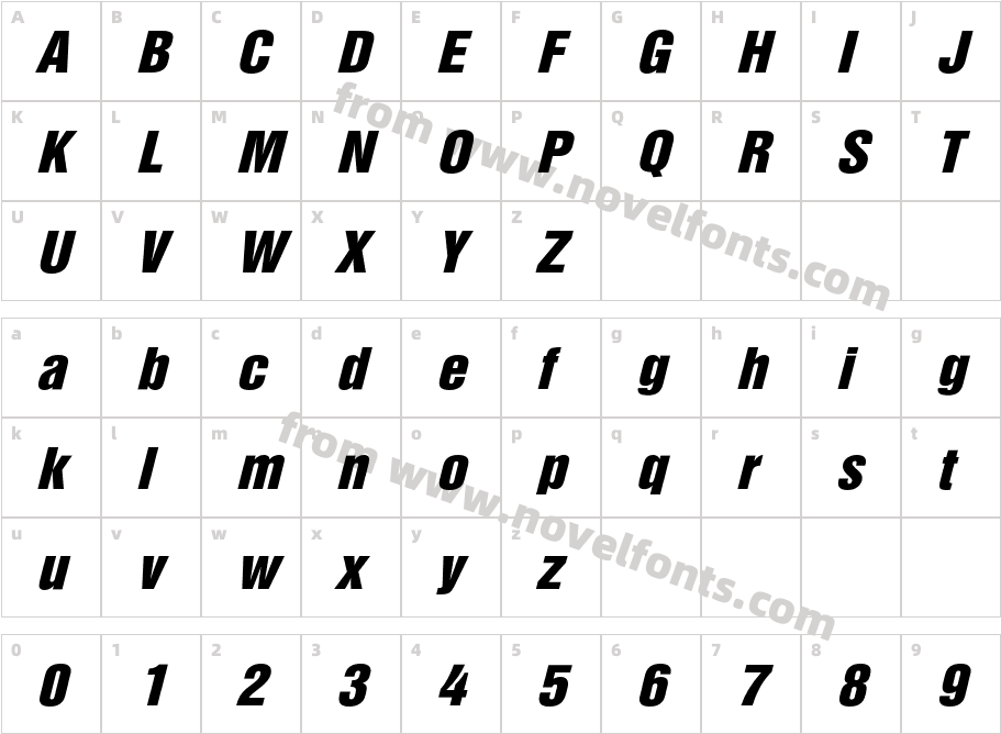 AG Helvet921 Ext Normal ItalicCharacter Map