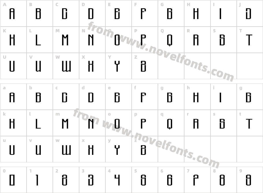 AMDENARFONT RegularCharacter Map