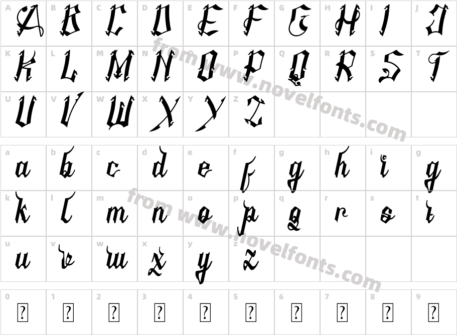 AMSTHA ITALIC ItalicCharacter Map