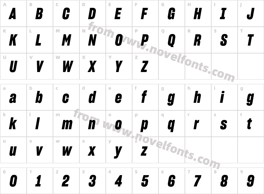 ANTA Sharp Grotesk Bold Itl 15Character Map