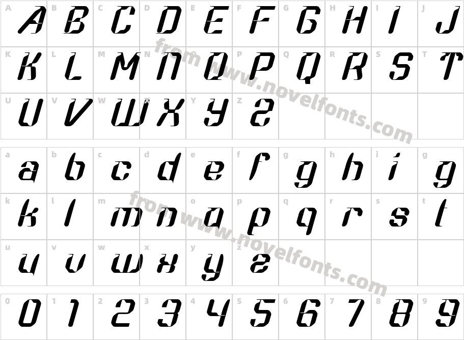 ARCADES RIVALRIES LIGHT ITALICCharacter Map