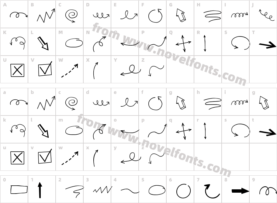 ARROW RegularCharacter Map
