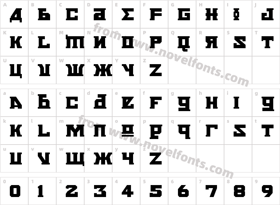 Kremlin Bolshevik BoldCharacter Map