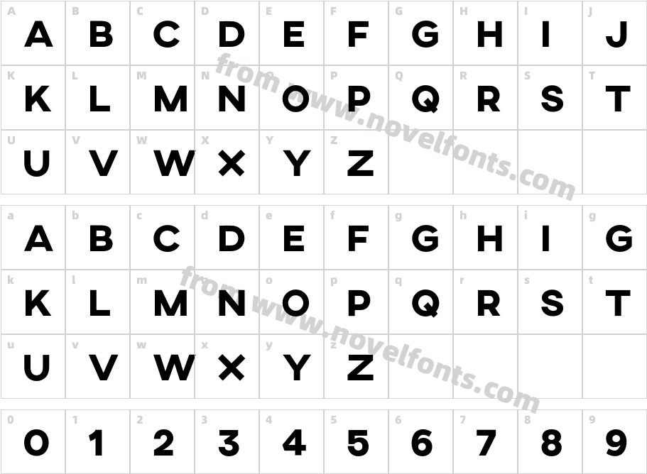 AXIS Extra BoldCharacter Map