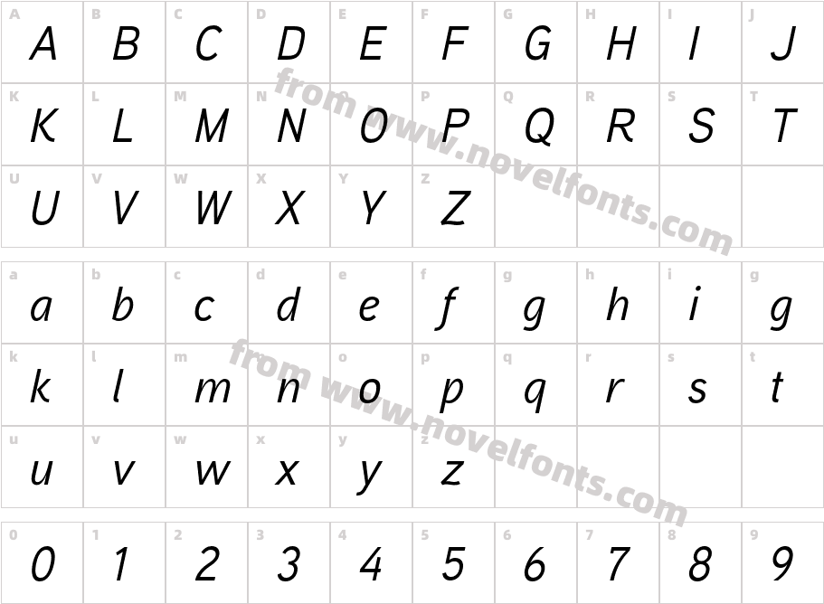 Aaux Next Medium ItalicCharacter Map
