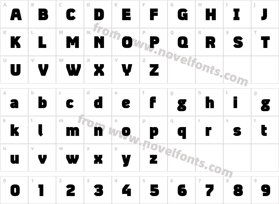 Absentia Sans BlackCharacter Map