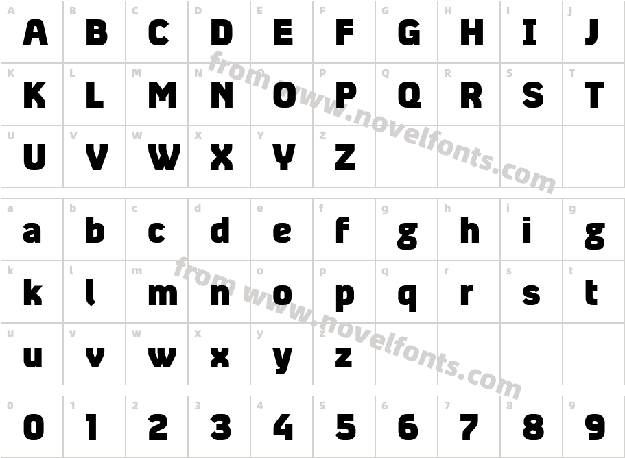 Absentia Sans HeavyCharacter Map