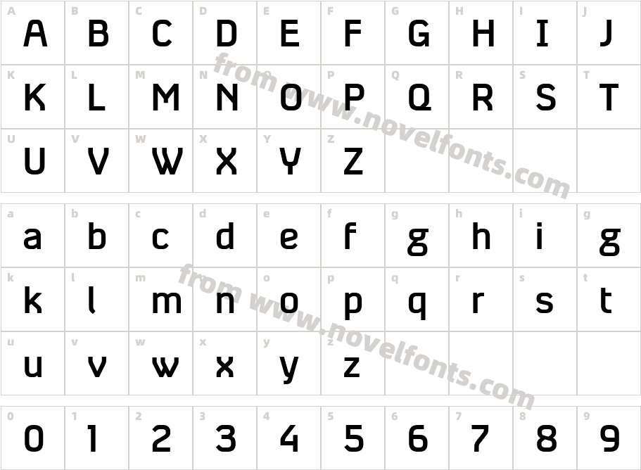 Absentia Sans MediumCharacter Map