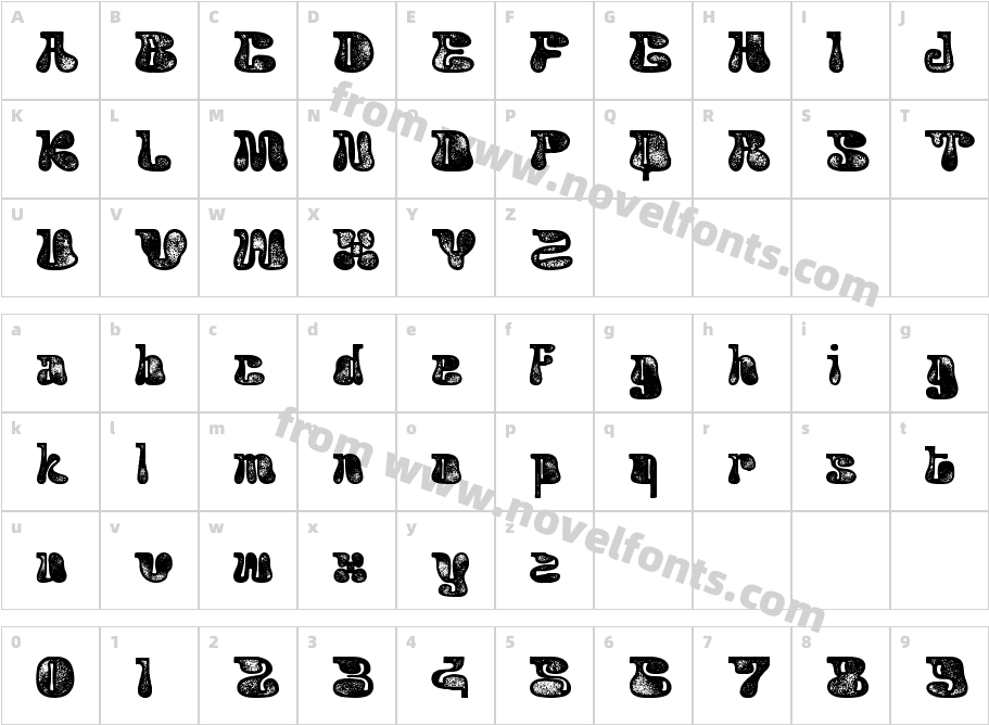 Acaphy StampCharacter Map