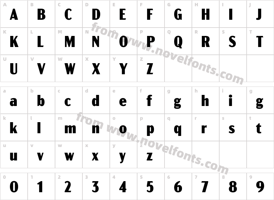 Acme Gothic Condensed BlackCharacter Map