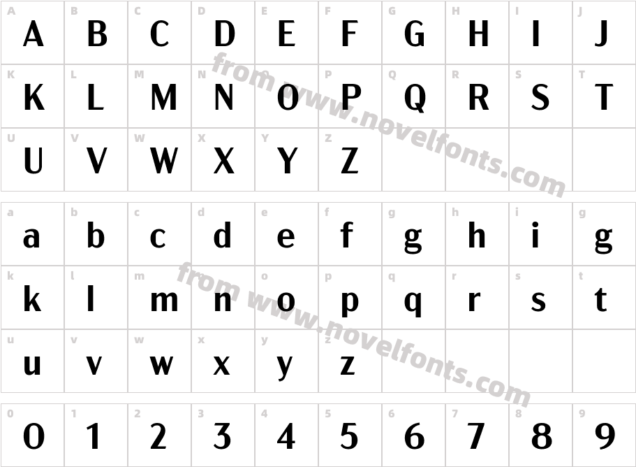 Acme Gothic SemiboldCharacter Map