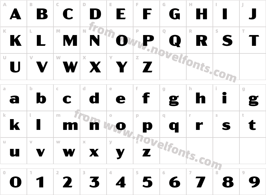 Acme Gothic Wide BlackCharacter Map