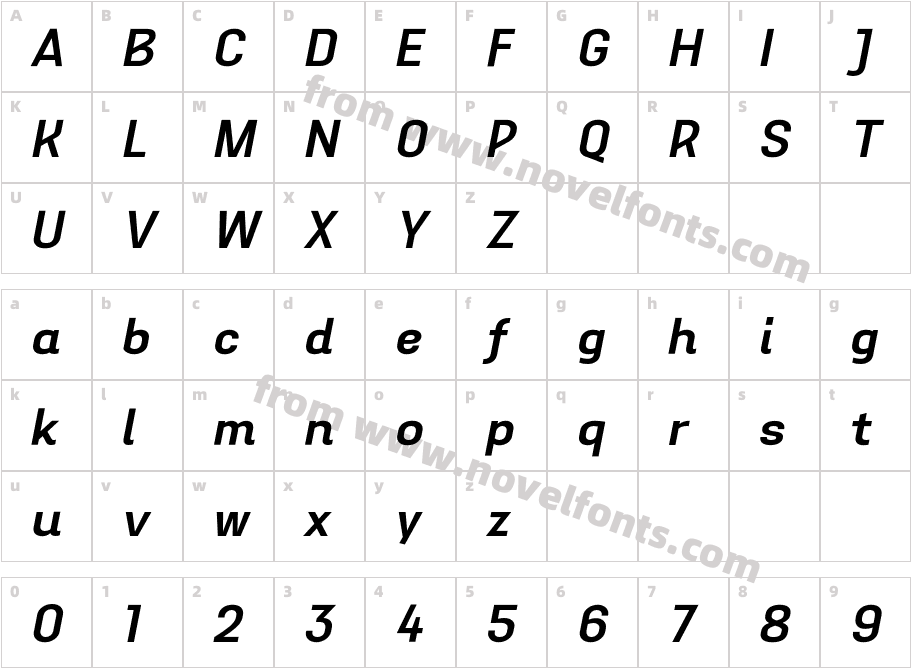 Aconit Bold ItalicCharacter Map