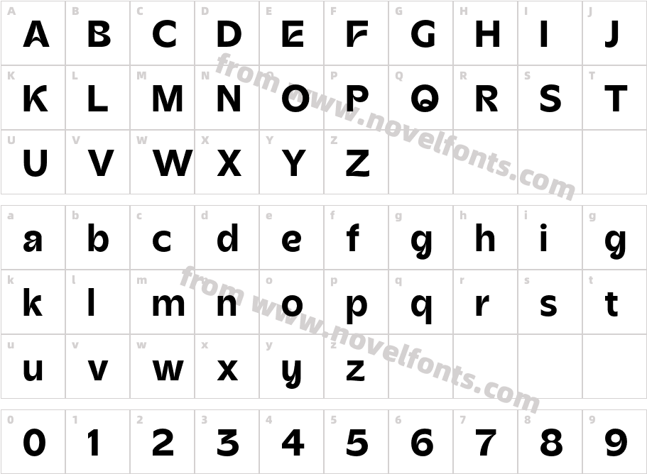 Acorn BoldCharacter Map
