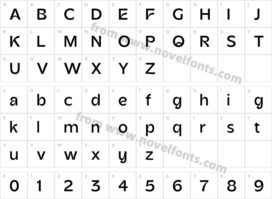 Acorn MediumCharacter Map