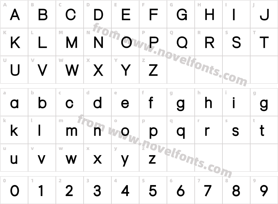 Active Uno MediumCharacter Map