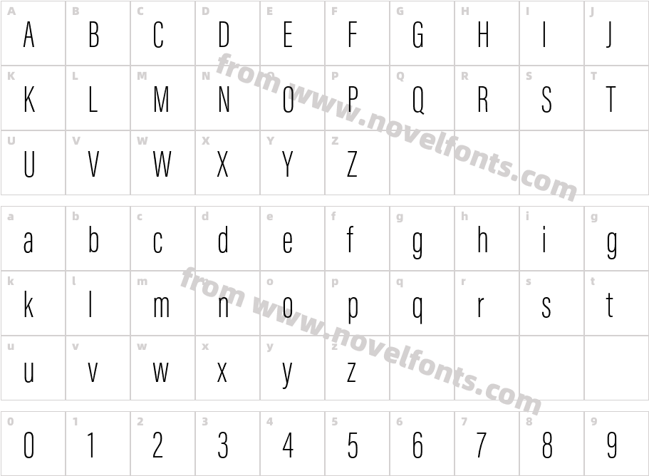 Acumin Pro Extra Condensed Ext LtCharacter Map