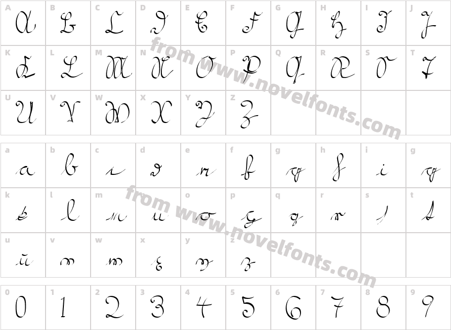 Kroeburn RegularCharacter Map