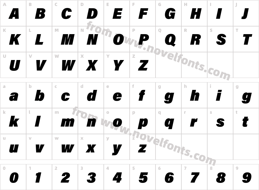 Acumin Pro Semi Condensed Ult Blk ItalicCharacter Map