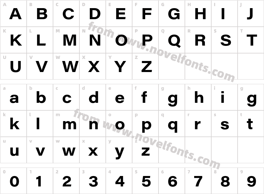 Acumin Pro Wide BoldCharacter Map