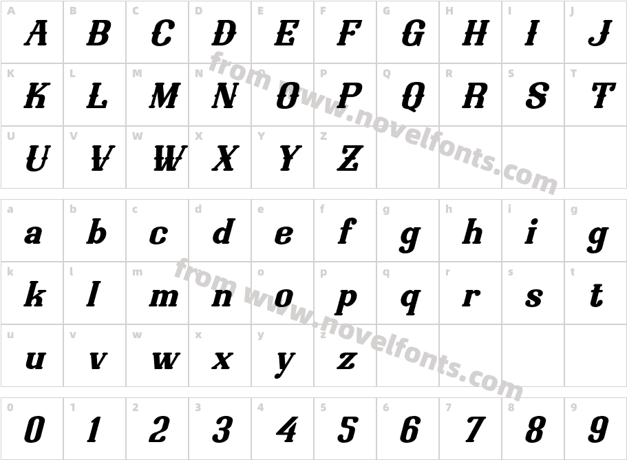 Adabile Italic RegularCharacter Map