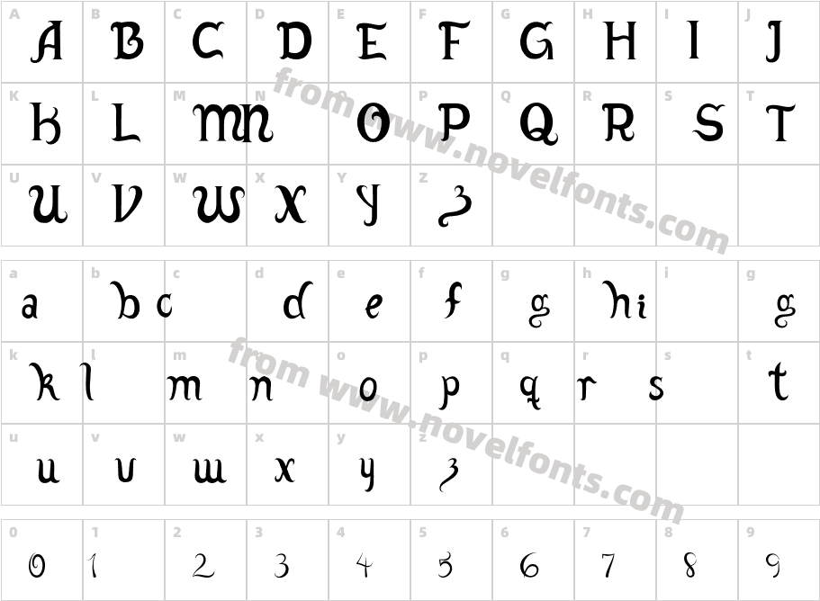 AdamstypeCharacter Map