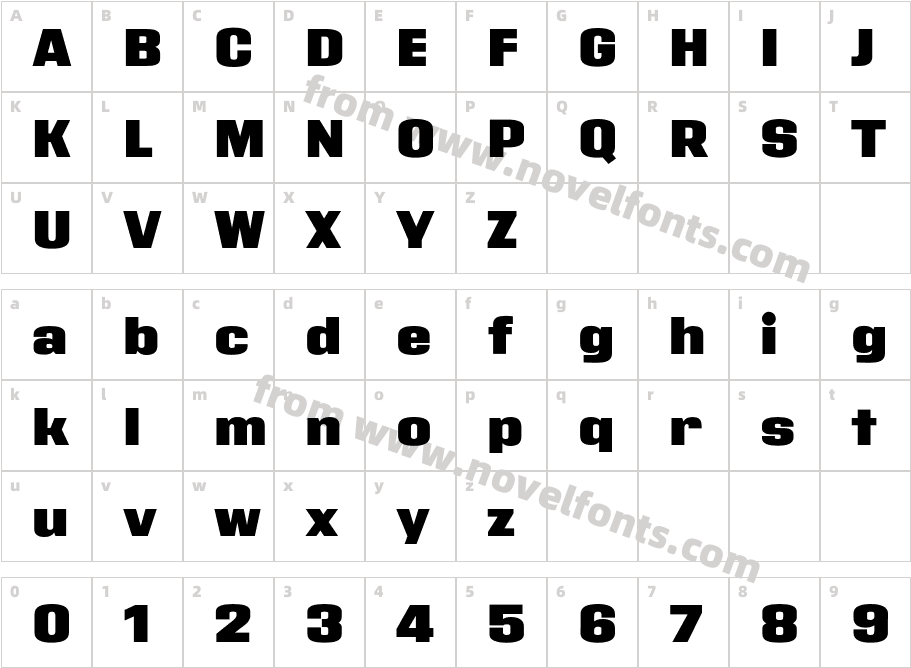 Address Sans Pro BlackCharacter Map