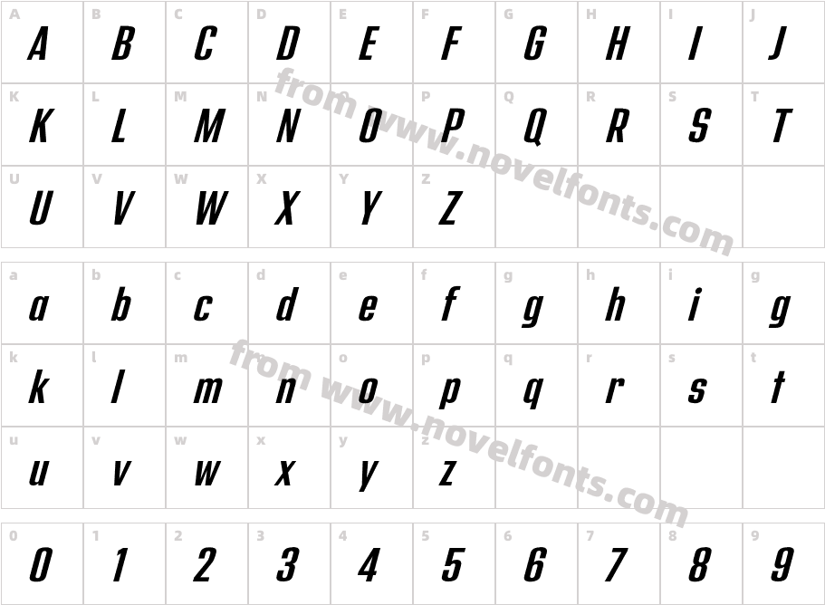 Address Sans Pro Cd Semibold ItCharacter Map