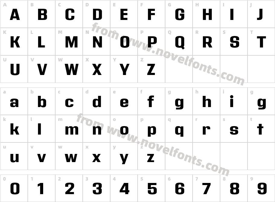 Address Sans Pro Extra BoldCharacter Map