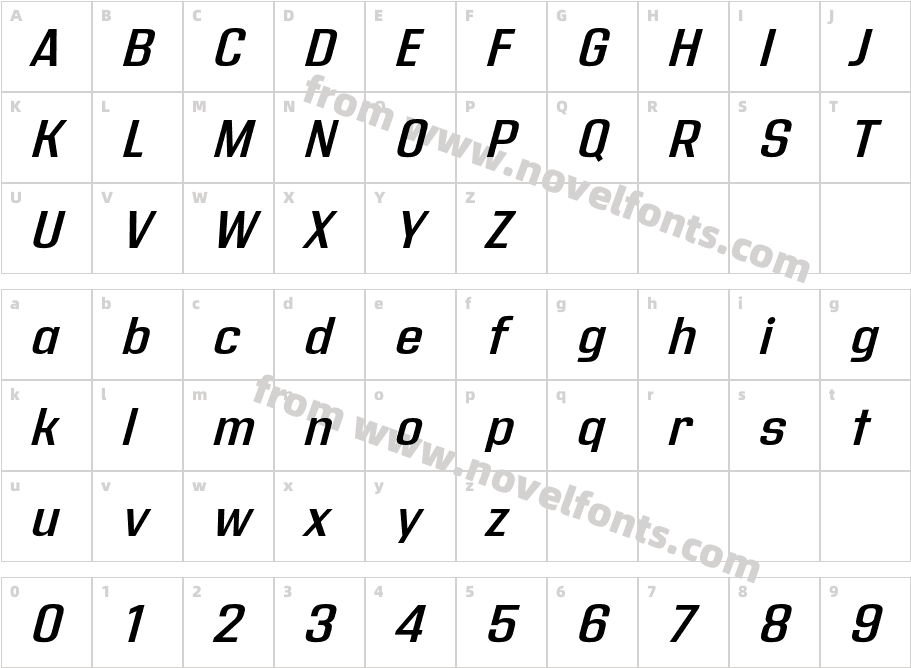Address Sans Pro Semibold ItCharacter Map