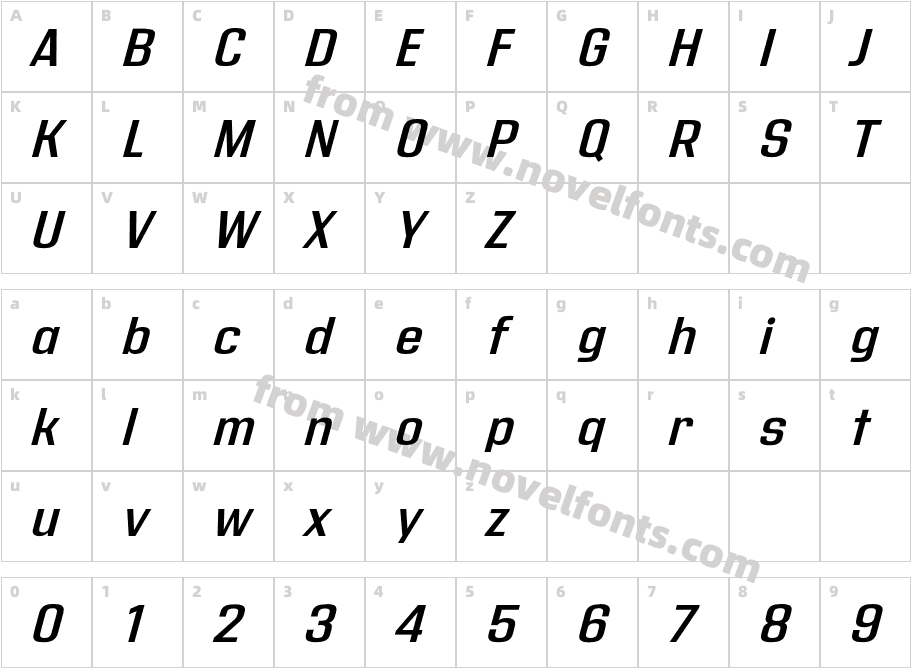 Address Sans Pro Semibold ItCharacter Map